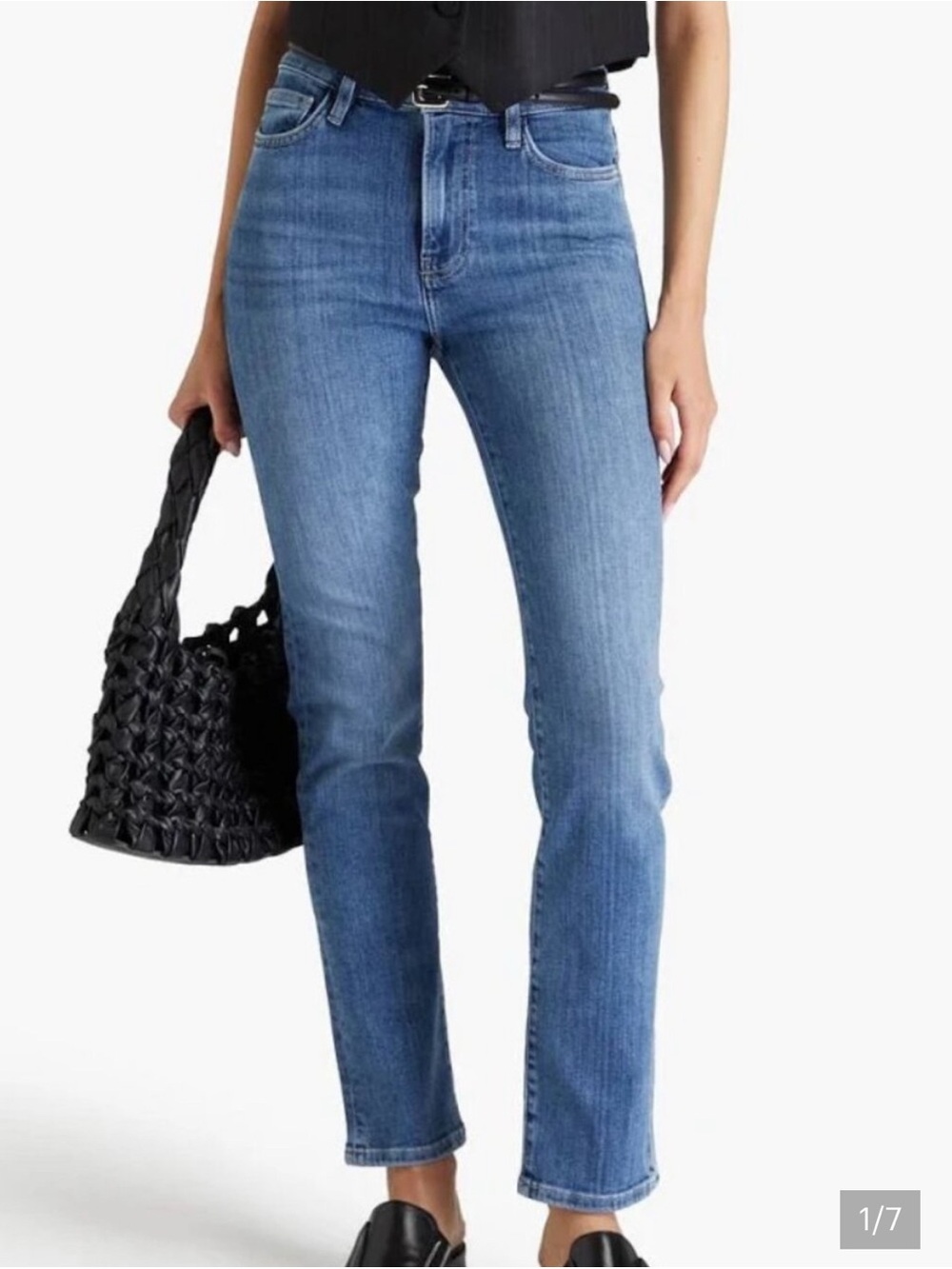Frame Denim Straight-Leg Jeans in Medium Blue